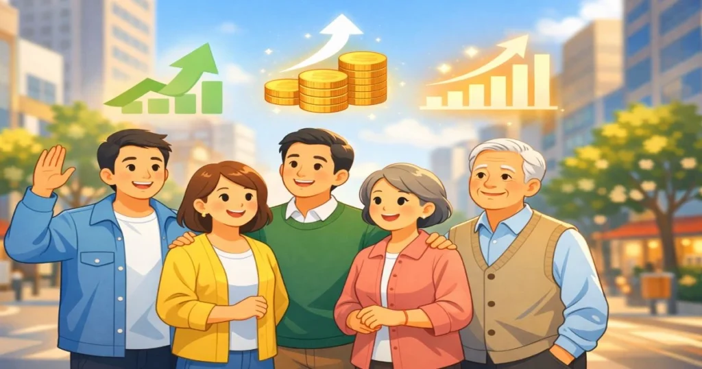 국민연금 조기수령 조건을 고민하는 중장년층과 노후 설계 이미지